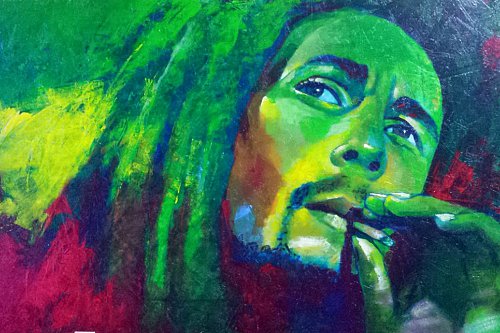 Bob Marley - malba na OSB desce
