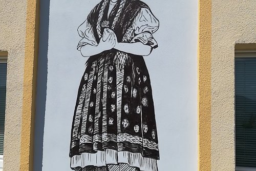 Malba podle staré fresky na štít domu