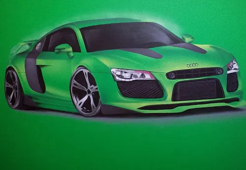 Audi R8 na stěně v dětském pokoji