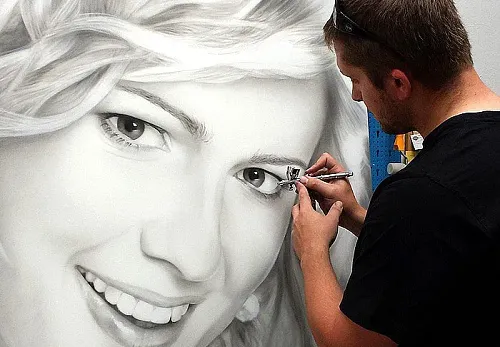 Veronika Žídková - airbrush portrét na plátně