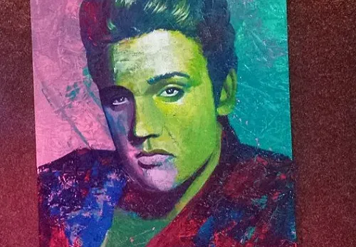 Elvis Presley - akryl na OSB desce