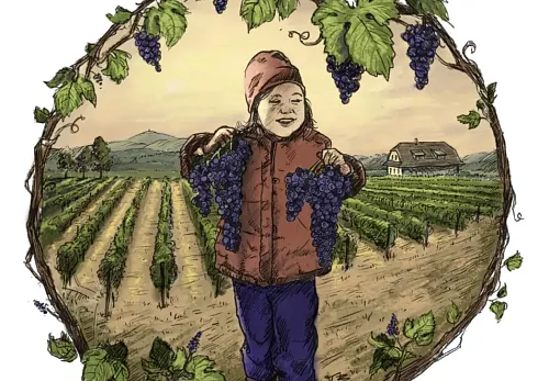 Malované logo na zakázku pro vinaře Zdeňka Janečku